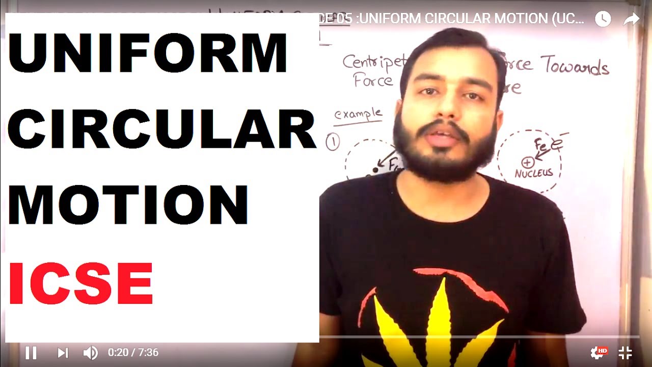 CENTRiPETAL FORCE : ICSE PHYSICS 10th : FORCE 05 :UNIFORM CIRCULAR MOTION (UCM)