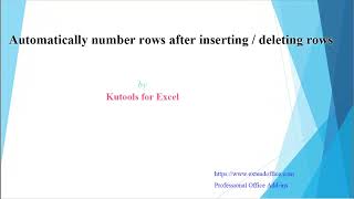 Number Rows After Inserting Or Deleting Rows Automatically In Excel