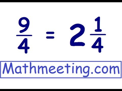 Improper fractions to mixed numbers Video