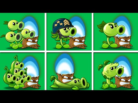 6 Pea Plants & Torchwood Battlez - Who Will Win? - PvZ 2 Team Plant Vs Team Plant