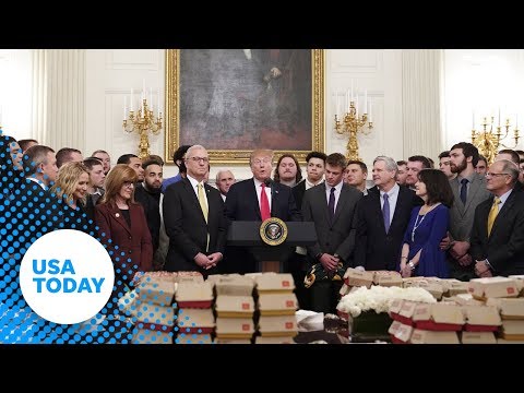 President Trump serves another fast food buffet to champion football players