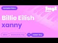Billie Eilish Xanny Lower Key Piano Karaoke