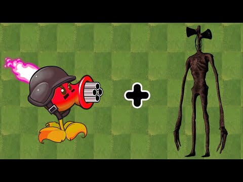 Siren head + Gatling Pea Vs Zombies | Plants Vs Zombies 2