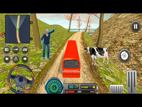 Uphill Mountain Bus Driving Simulator - Offroad Coach Bus Parking Game - Android Gameplay