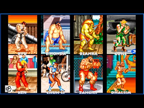 Street Fighter II ALL CHARACTERS | SUPER NINTENDO - SUPER NES | 1080p 60fps