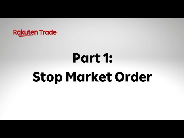 Stop Market Order is READY!!