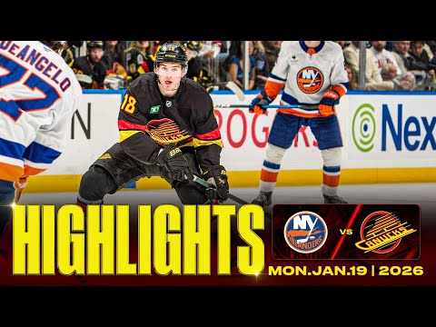 Game in 10 | Vancouver Canucks vs. New York Islanders Highlights (Jan 19, 2026)