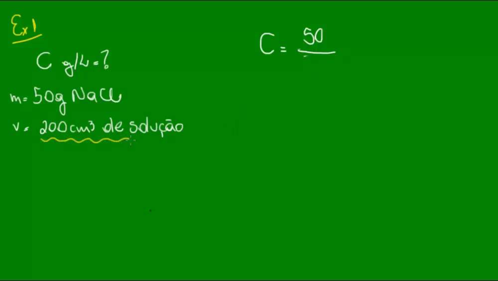 Concentração das soluções