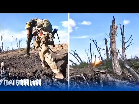 Ukraine's International Legion storm Russian trench with heavy gunfire forcing enemy troops to flee