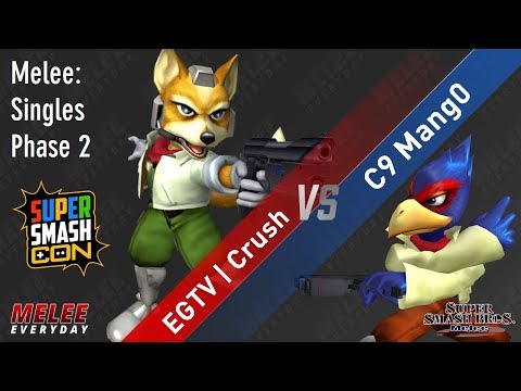 Super Smash Con 2017 - EGTV | Crush (Fox) vs. C9 Mang0 (Falco) - SSBM - Top 24 Winners Qualifier