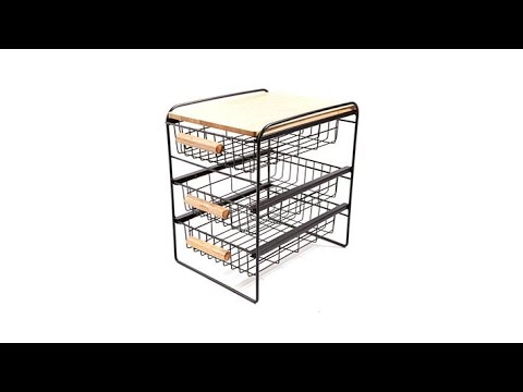 Origami 3Drawer Countertop Organizer with Wooden Shelf