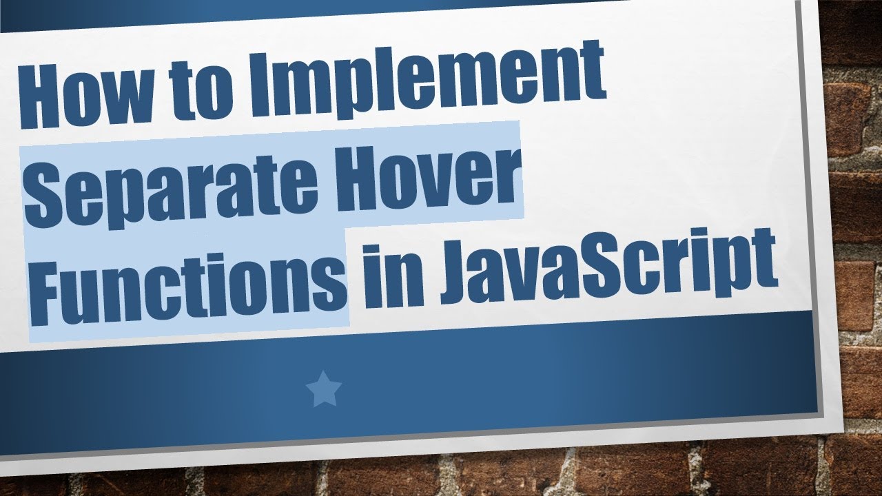 How to Implement Separate Hover Functions in JavaScript