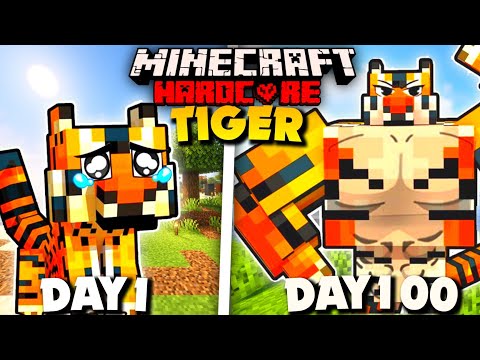 i Survived 100 Days As A TIGER In Minecraft Hardcore