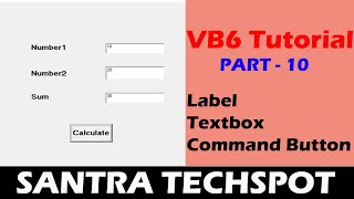 #10 | Label|Textbox|Command Button in Visual Basic 6 with Example | Visual Basic Tutorial in Tamil