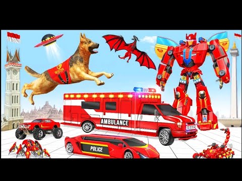 Ambulance, dog, robot, car, android gameplay
