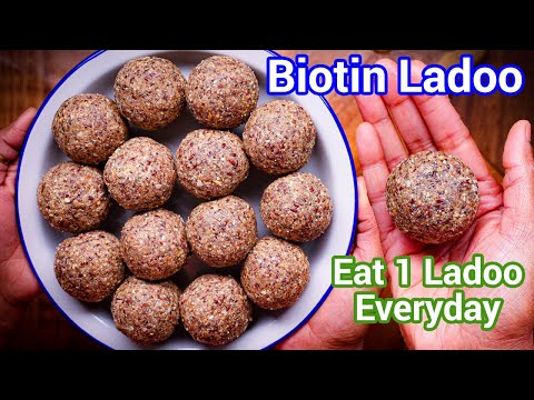Biotin Laddu with Dates | Hair Growth Snack | No Sugar 10-Min Mixie Method | Oragnic Sweet Ladoo