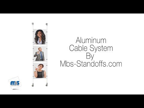 Aluminum Wall to Wall Cable System Kit (included 1 x Bottom, 1 x Top, 1 x Steel Cable 1/16'' Length 13' 1'')