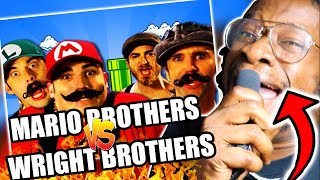 Mario Bros vs Wright Bros. Epic Rap Battles of History. (REACTION)