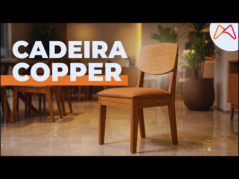 Video thumbnail of Conjunto com 6 Cadeiras MDF Copper para Sala de Jantar Moderna Mobília