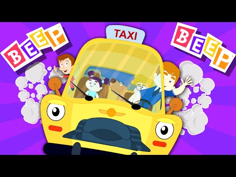 The wheels on the taxi go round and round | taxi song | nursery rhymes | kids rhymes | kids tv