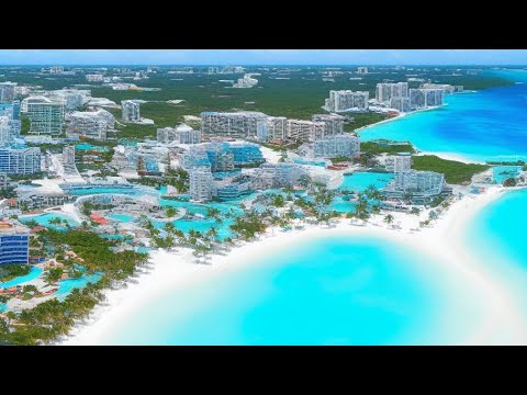 Incredible Eagle's Eye View of Cancun HotelZone - Fly Over Cancun HotelZone