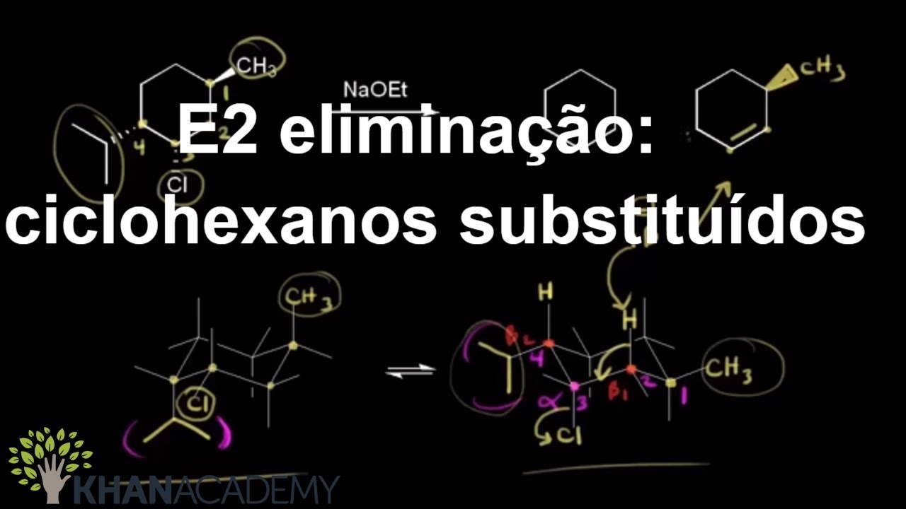 E2 eliminação: ciclohexanos substituídos | Química orgânica | Khan Academy
