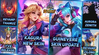 KAGURA NEW SKIN, AURORA ZENITH 2026, GUINEVERE SKIN, REVAMP THAMUZ - MLBB UPCOMING SKIN