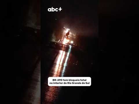 Água sobe e BR-290 tem bloqueio total no interior do Rio Grande do Sul