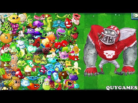PvZ2 Challenge: All Plants in PvZ2 Power-up Vs All-Star Zombie
