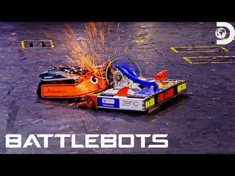 Huge Vertical Spinner Shot! Tantrum vs. End Game | Battlebots | Discovery