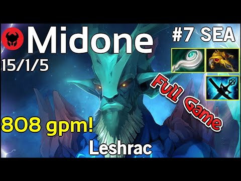 808 gpm! Midone [Secret] plays Leshrac!!! Dota 2 Full Game 7.22