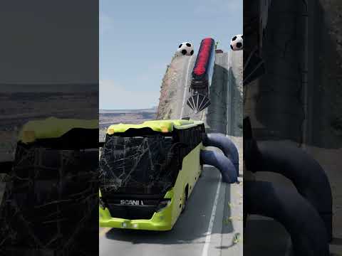 Long Capsule City Busses vs Double Low Pipes | BeamNG.Drive