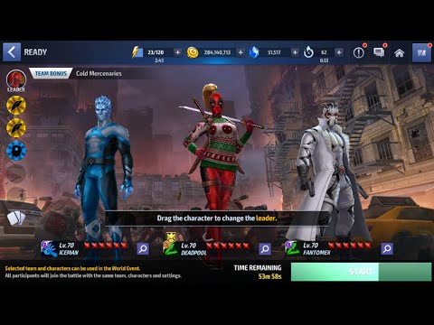 Marvel Future Fight World Event  Deadpool,Fantomex,Iceman