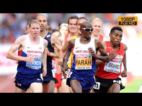 Mo Farah at 5000m European Champ Zurich 2014
