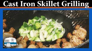 Grilling with a cast iron skillet