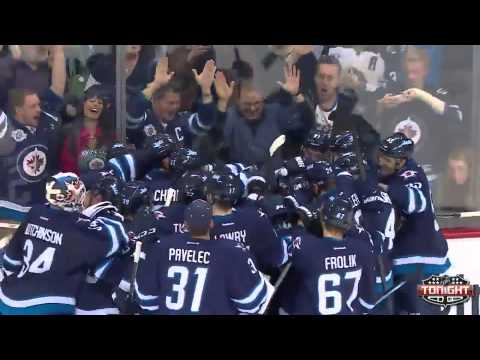 Dustin Byfuglien OT winner vs Minnesota Feb 10, 2015