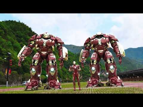 Iron Man VS Transformers，Anti Haok Battle Armor Scares Megatron Away