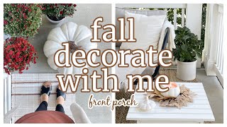 DECORATING OUR FRONT PORCH FOR FALL | COZY + INVITING FRONT PORCH DECOR | FALL DECORATING 2022
