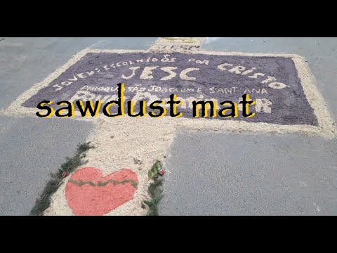 procession carpet - from the Ukrainian church to the Brazilian  - corpus crist -Paulo Frontin Paraná