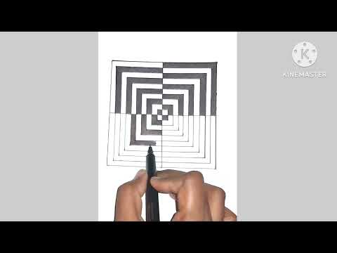How To Draw Geometric Optical Illusion Art✨️✨️