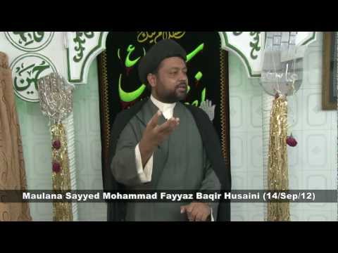 Friday Sermon (14/Sep/2012) by Sayyed Mohammad Fayyaz Baqir Husaini at Mehfil-e-Saani-e-Zahra(sa)