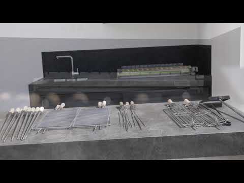 Stainless Steel Built-In rotisserie charcoal BBQ