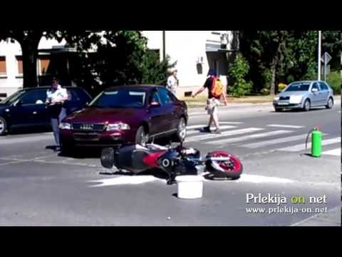 V Ljutomeru trčila osebno vozilo in motorno kolo