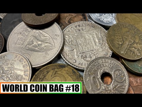 Larger Silver & Rarer World Coins Discovered Hunting 1/2 Pound World Coin Loot Bag - Bag #18