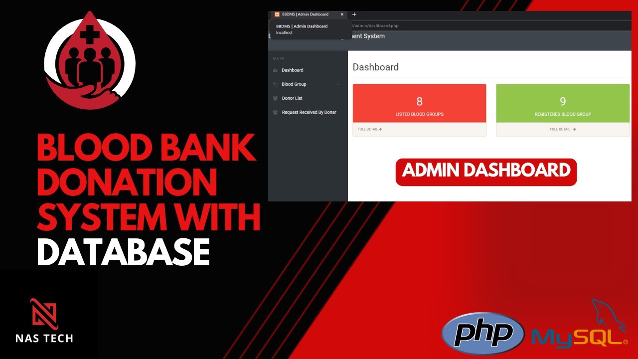 🩸 Blood Bank Donation Management System using PHP and MySQL | PHP Project For beginners