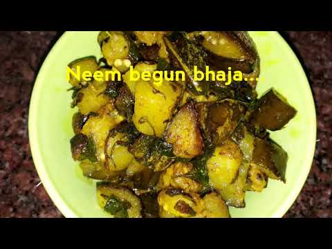 Neem begun bhaja | 5 ingredients anti pox recipe of neem leaves and bringal fry | Bengali recipe.