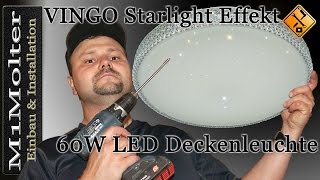 Decken Lampe anschließen - VINGO Starlight Effekt Design 60W LED Deckenleuchte