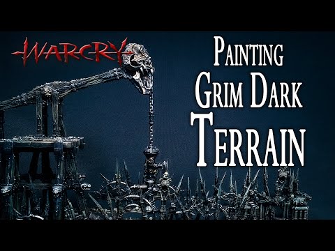 Painting grim dark terrain for Warhammer Warcry Red Harvest