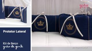 Kit Berço Coroa Brasão Marinho | Ref: 53306