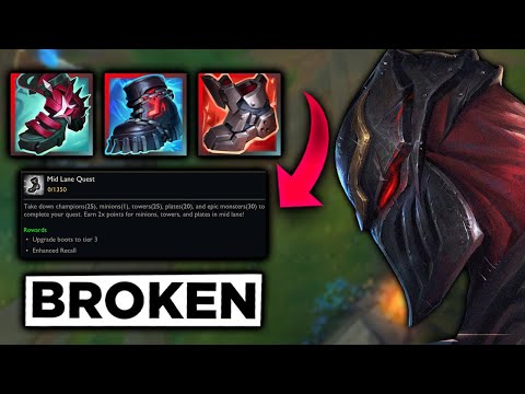 Rank 1 Zed Abusing New Mid Lane Quest... *4000 DMG BLOCKED*